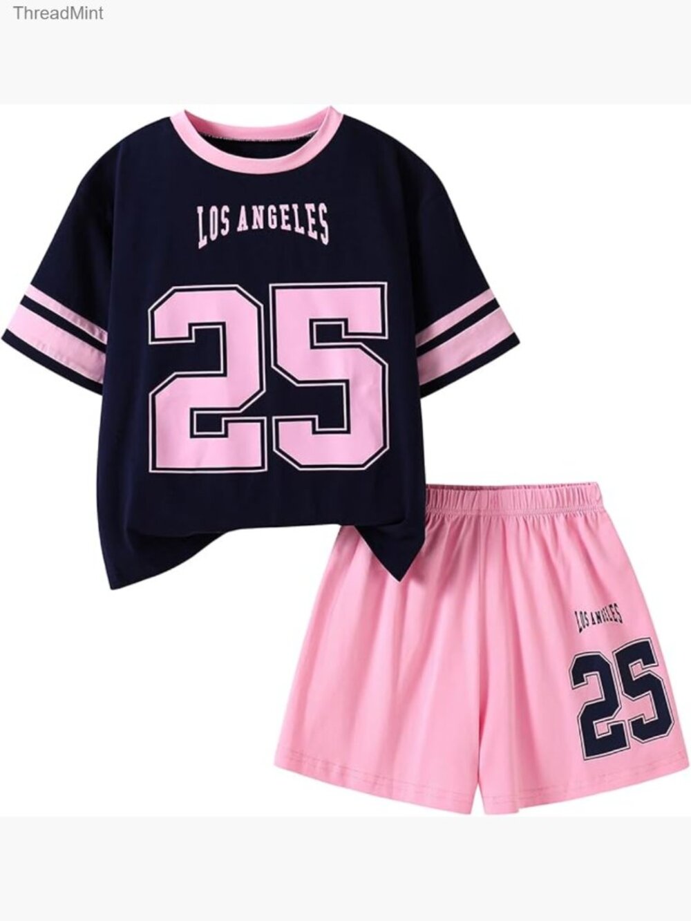 Girls 2 Piece Summer Outfit Short Sleeve T-Shirt and Shorts Set
